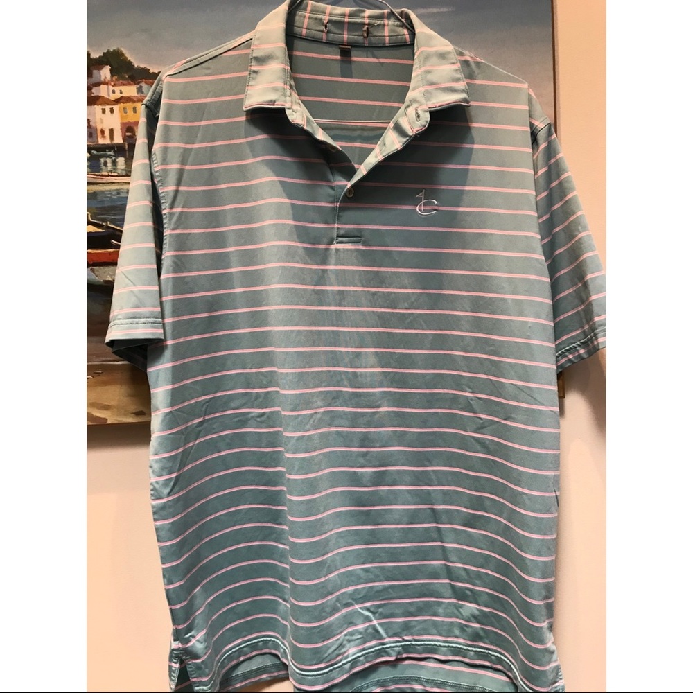 ⭐️ buy 2/get 1 free: Mint/Pink Striped Polo